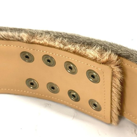 CHANEL CC CC Mark belt Leather / Pony-Hair Beige/RedBased - Picture 4 of 10